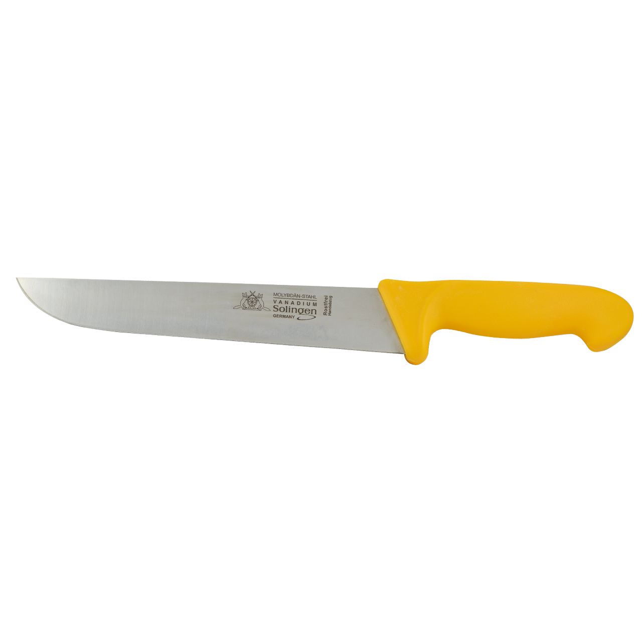 CUCHILLO CARNICERO 12" | Melchior | Made in Solingen 1 cuchillo carnicero con mango amarillo