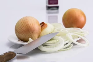 Cuchillos de cocina de acero de Solingen con cortador de cebolla en aros