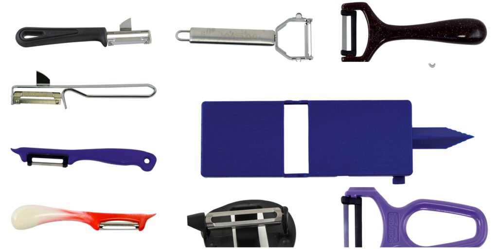 pelador de verdura, varios modelos