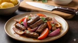 Lomo Saltado Peru un plato de lomo saltado de Perú