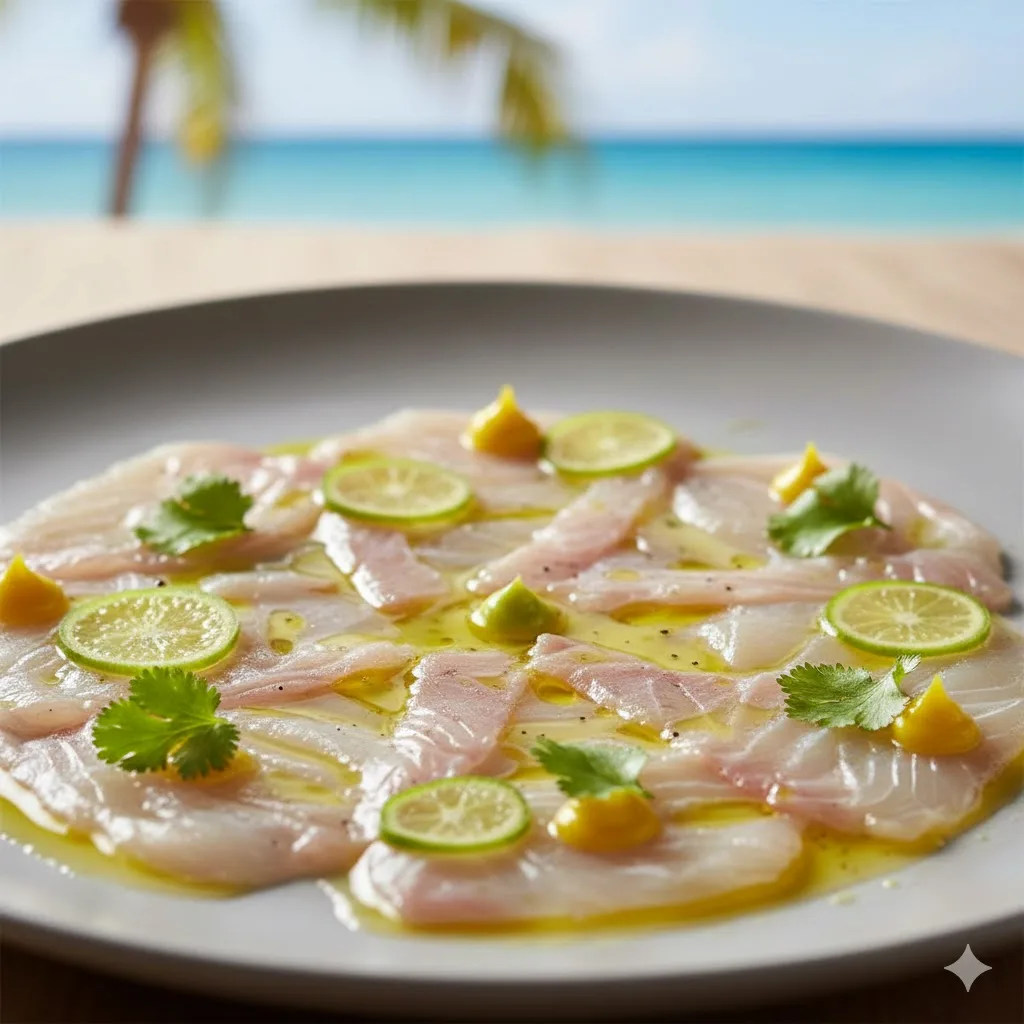 tiradito con aceite de palta