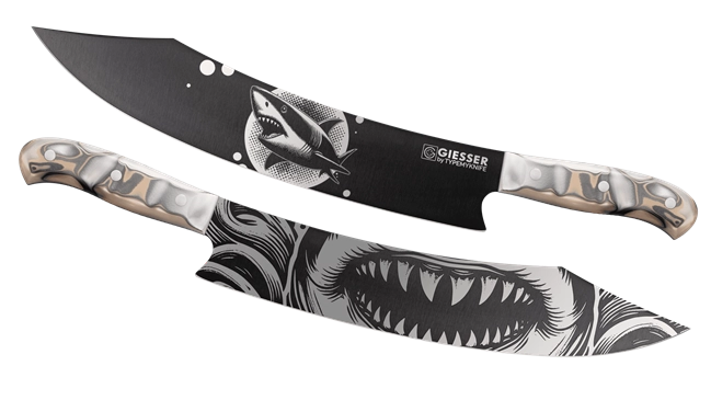 cuchillos personalizados con motivo de tiburon
